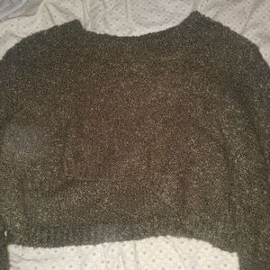 brown crop sweater